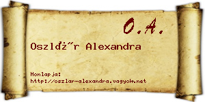Oszlár Alexandra névjegykártya