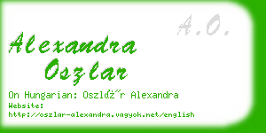 alexandra oszlar business card